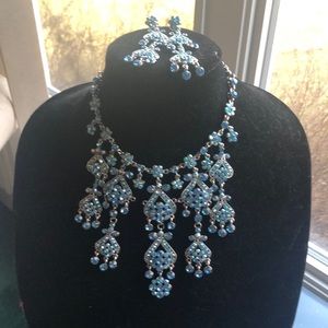 Stunning ice blue necklace and earring set